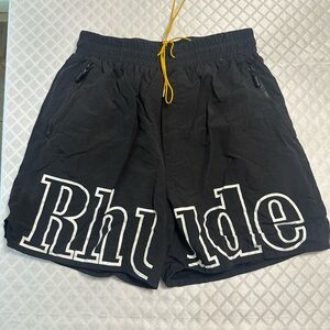 Rhude Black and White Athletic Shorts